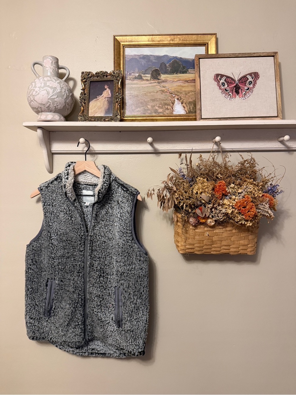 Thread & Supply Gray Sherpa Fleece Vest